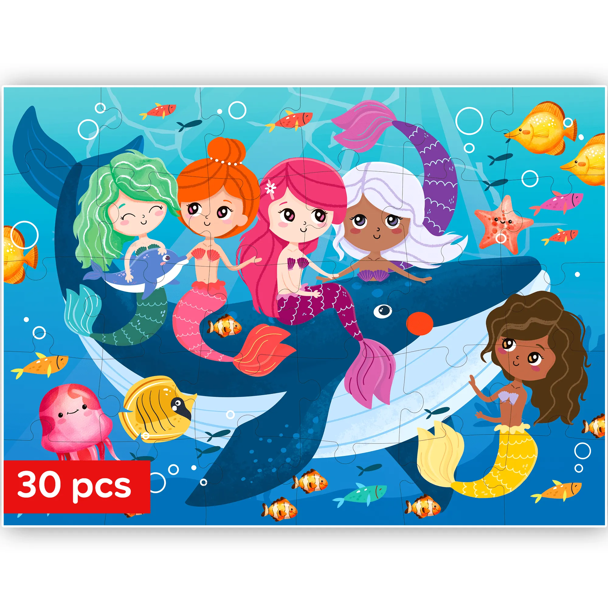 30 Pcs Jigsaw Puzzles for Kids | Mermaids