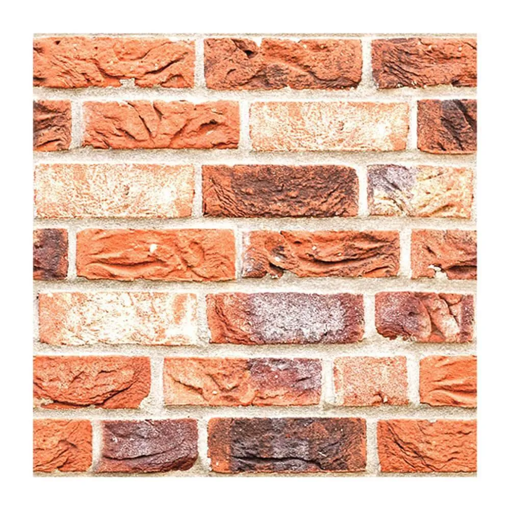 3D Orange Brick Peel and Stick Wall Tile