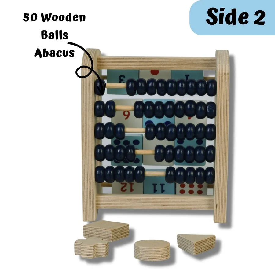 4 in 1 Activities Colorful Natural Birch Wood Wooden Abacus Toy