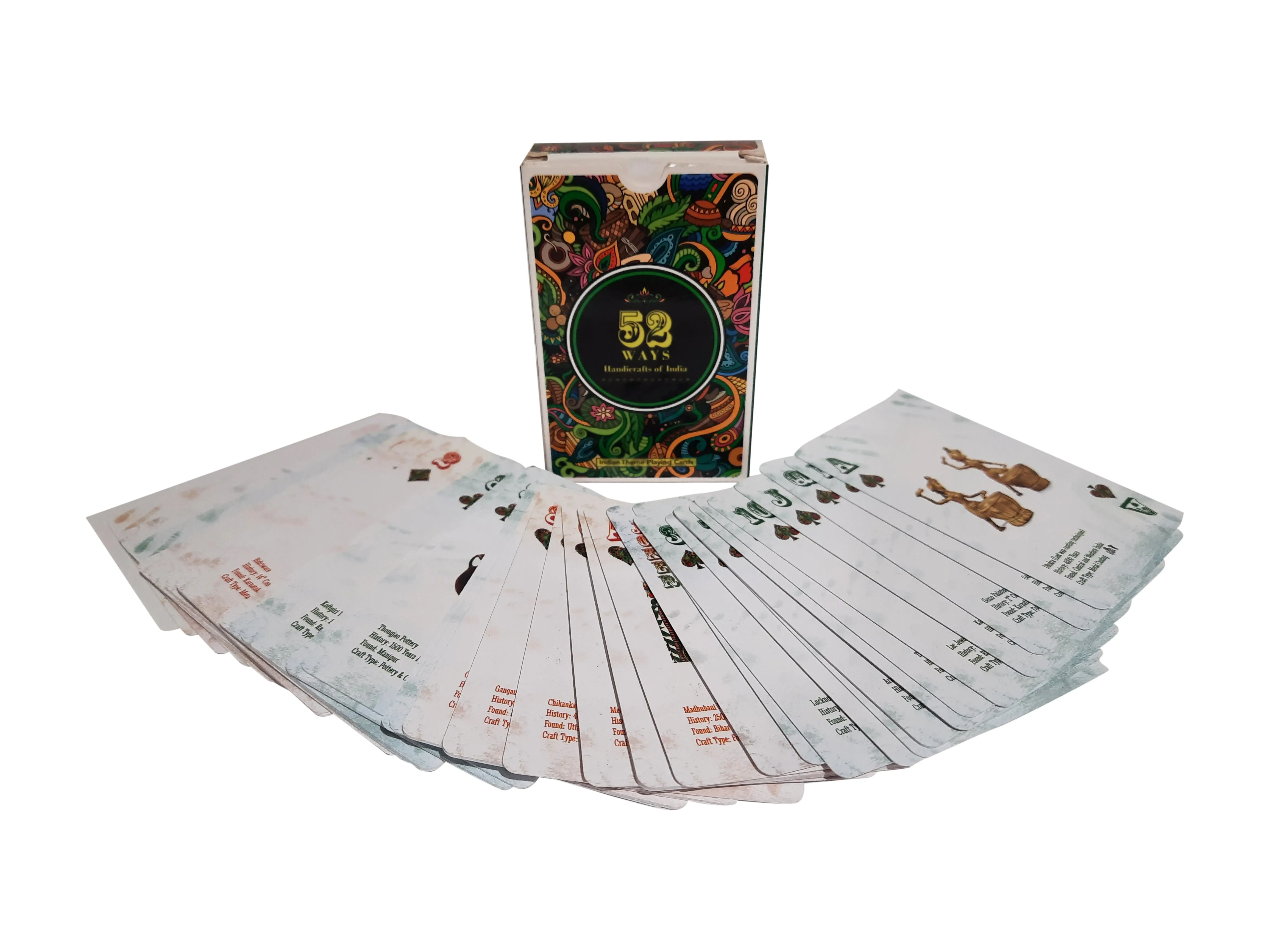 52 Playing Cards in Handicraft of India Design