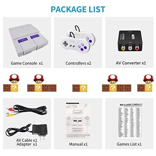 660 Retro Game Console,NES Classic Mini Game System with Build-in Video Games and 2 Controllers,AV and HDMI Output,An Ideal Gift for Kids and Adults.