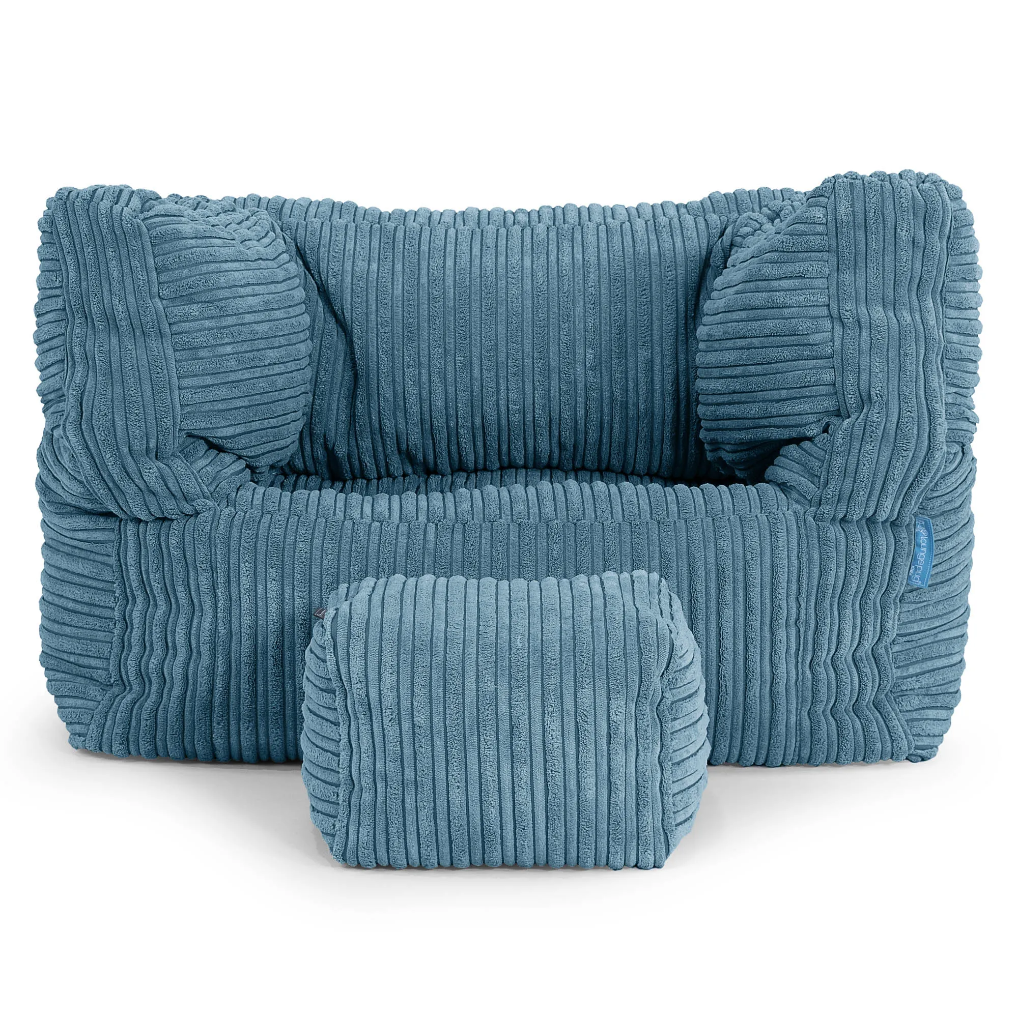 Albert Children's Bean Bag Armchair 1-5 yr - Cord Aegean Blue