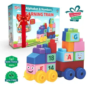 Alphabet & Number Learning Train Blocks Set