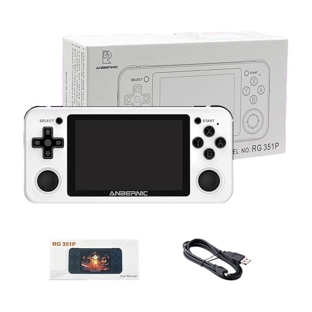 Anbernic RG351P Handheld Game Console, 1GB/64GB, RK3326, White