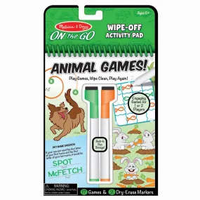 Animal Games Wipe-Off Activity Pad