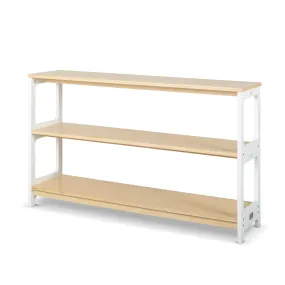 Aspire Slimline Two-Tier Bookshelf - White and Varnish