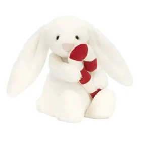 BASHFUL BUNNY WITH CANDY CANE BY JELLYCAT