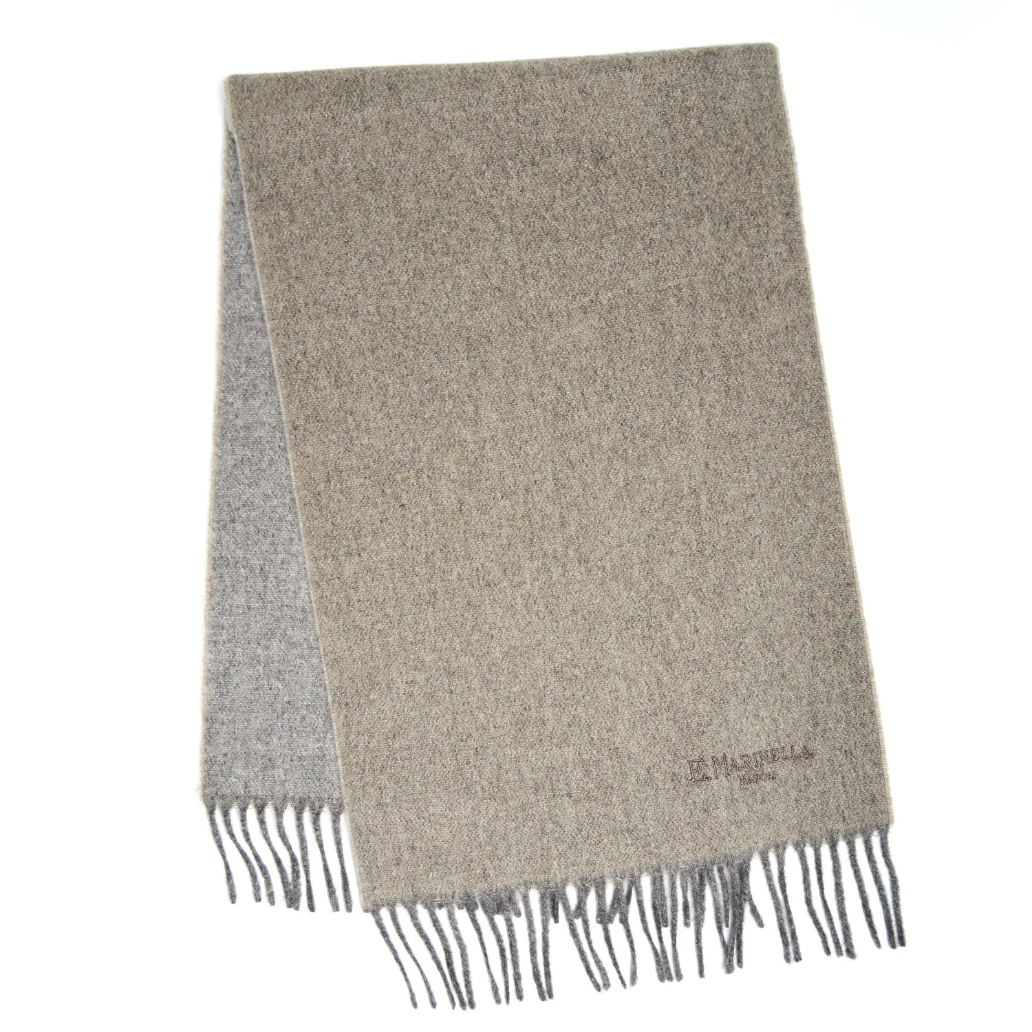 BEIGE AND GREY DOUBLE-FACED SCARF