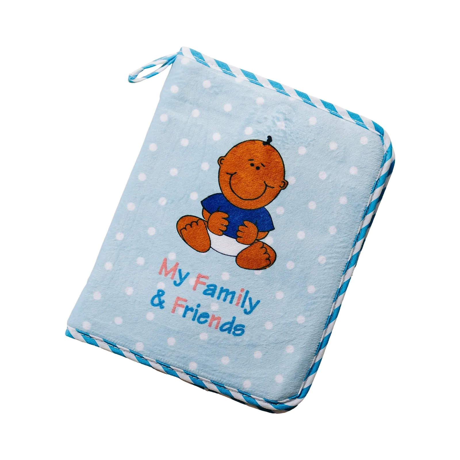 Blue Fleece Baby Boy Photo Album for Black, Brown, Multiracial Baby