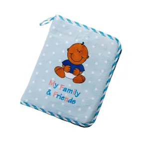 Blue Fleece Baby Boy Photo Album for Black, Brown, Multiracial Baby