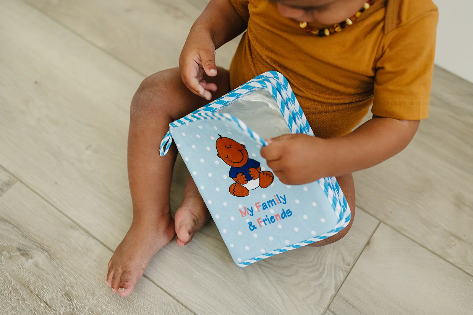 Blue Fleece Baby Boy Photo Album for Black, Brown, Multiracial Baby