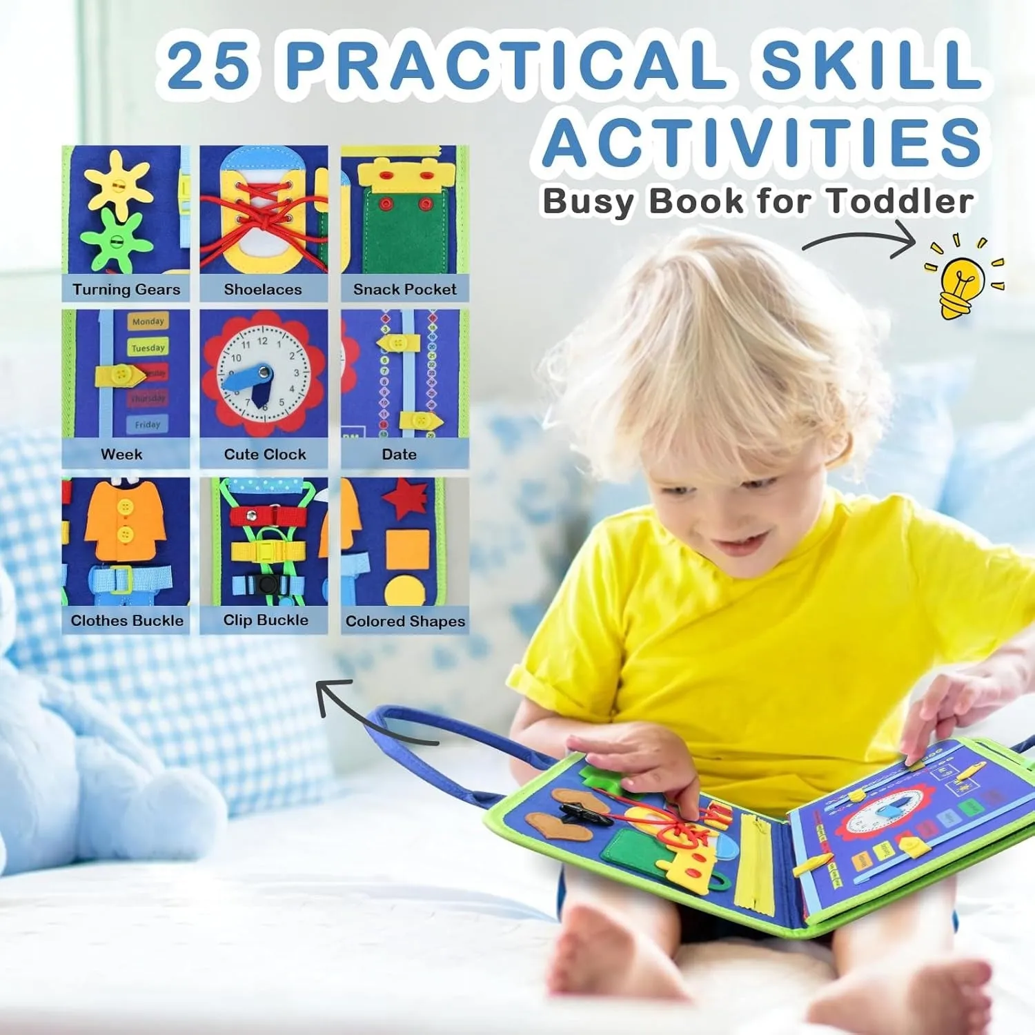 Busy Montessori Fine Motor Skills and Sensory Book - M89