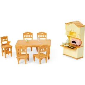 Calico Critters Dining Room Set, Dollhouse Furniture and Accessories