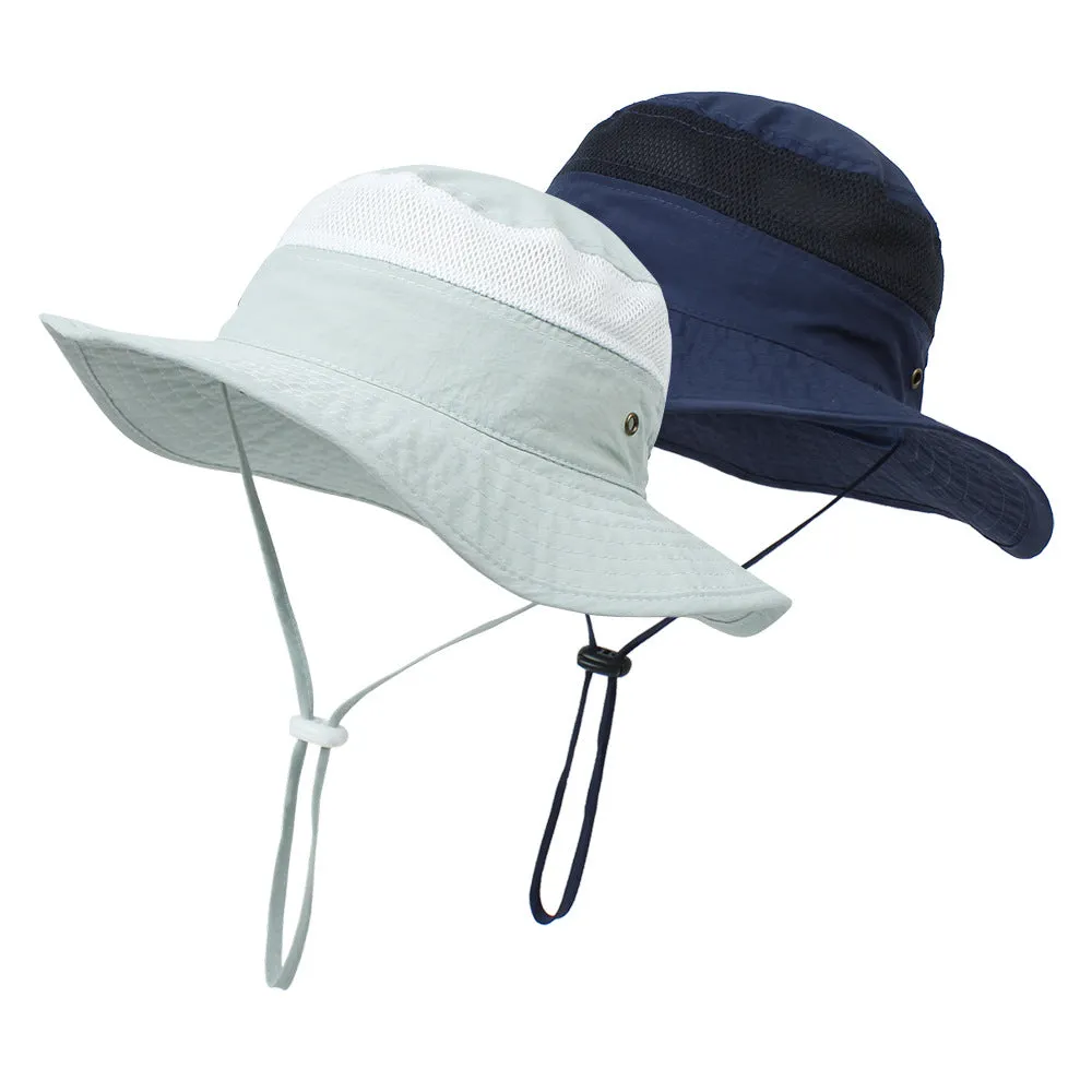 Children's Sun Hat Mesh Stitching Outdoor Bucket Hat Boys and Girls Sun Hat