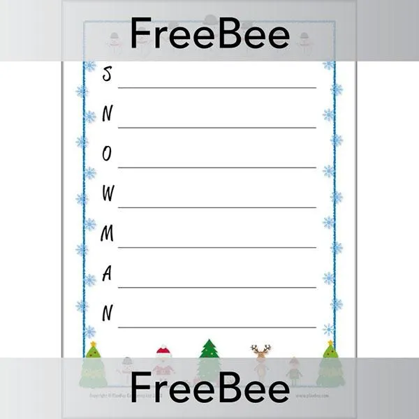 Christmas Acrostic Poem Templates