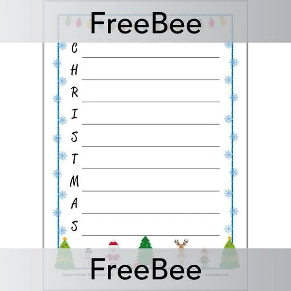 Christmas Acrostic Poem Templates