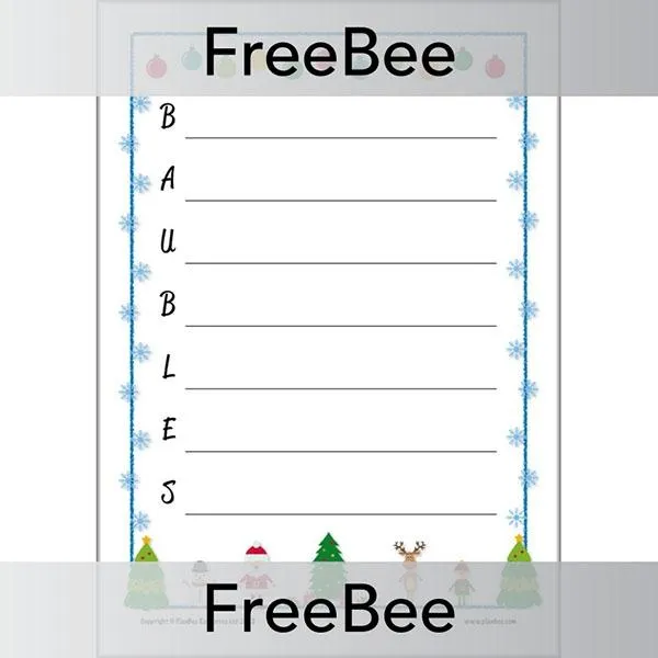 Christmas Acrostic Poem Templates