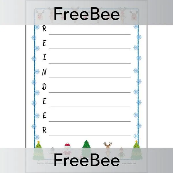 Christmas Acrostic Poem Templates