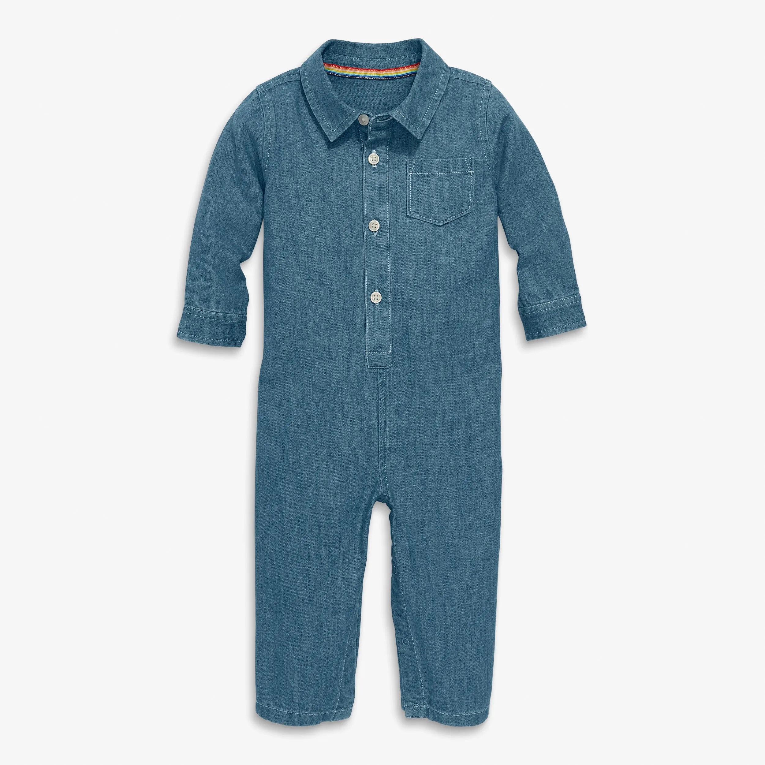 Clearance baby chambray button down romper