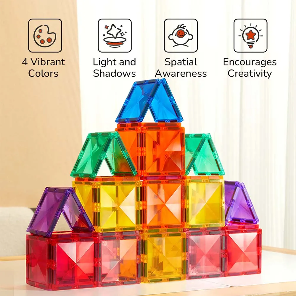 Colourful Magnetic Tiles: Warm Colour 20pc