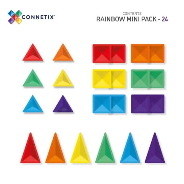 Connetix Rainbow Mini Pack – 24 Piece Set