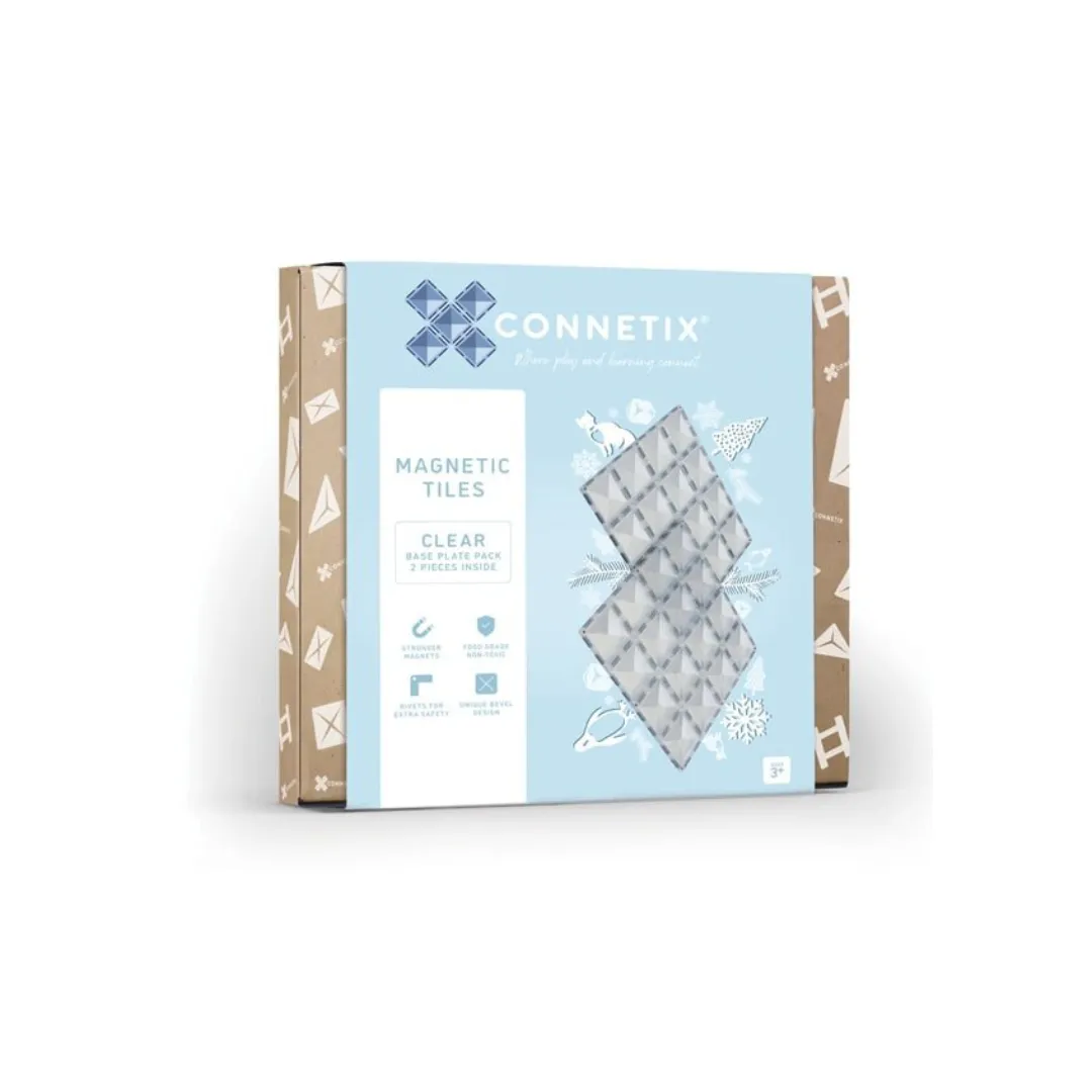 Connetix Tiles 2 Piece Clear Base Plate Pack