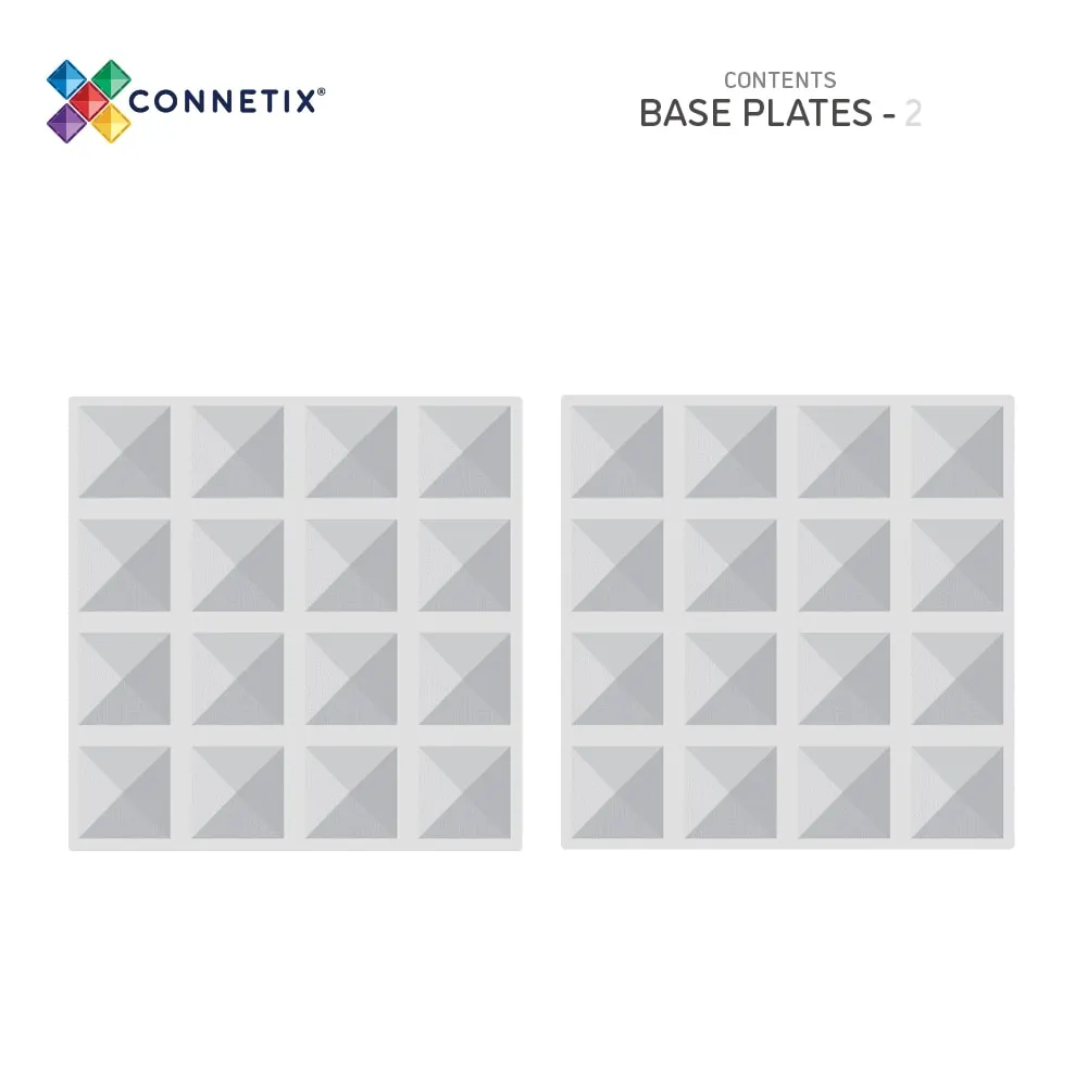 Connetix Tiles 2 Piece Clear Base Plate Pack