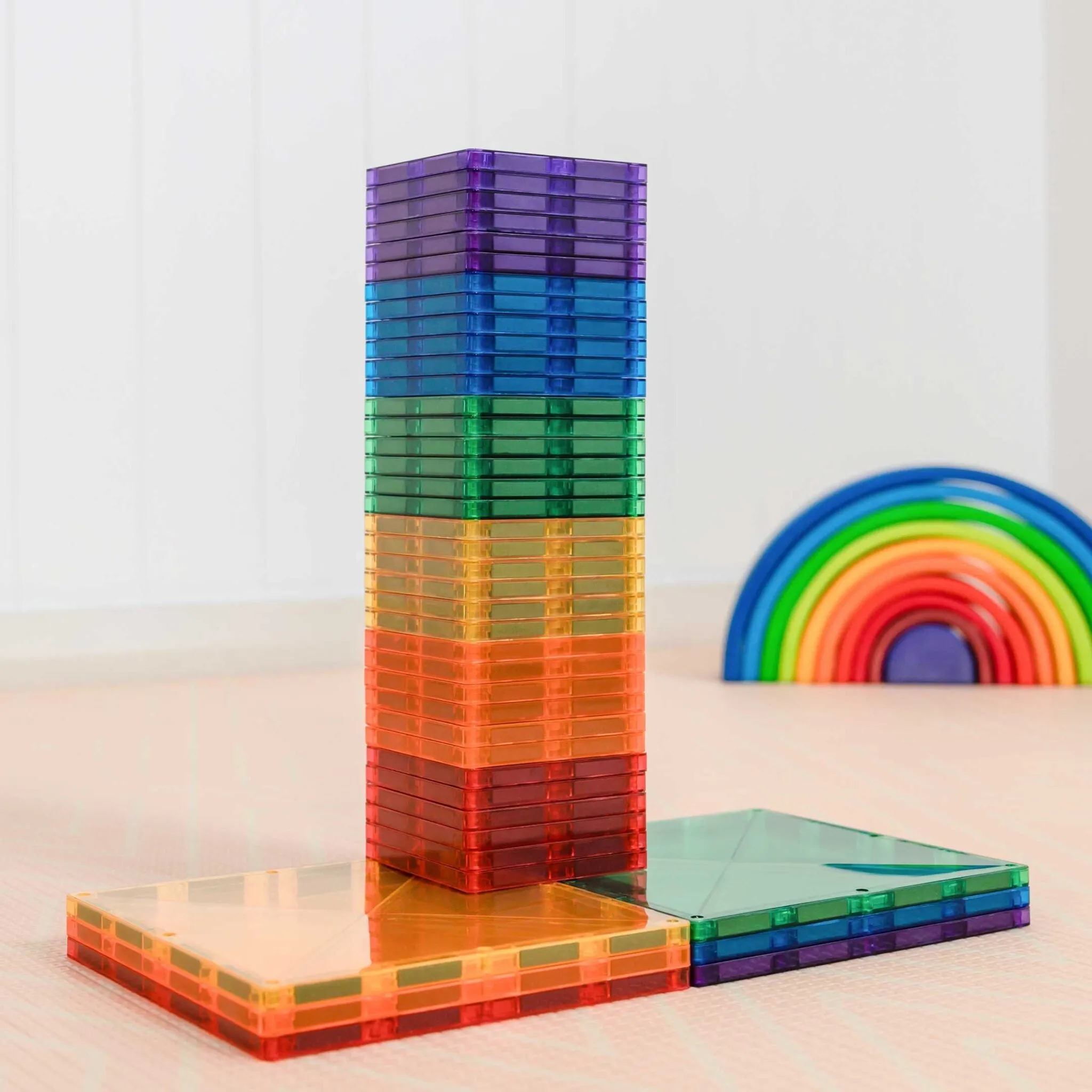 Connetix Tiles 42 Piece Rainbow Square Pack