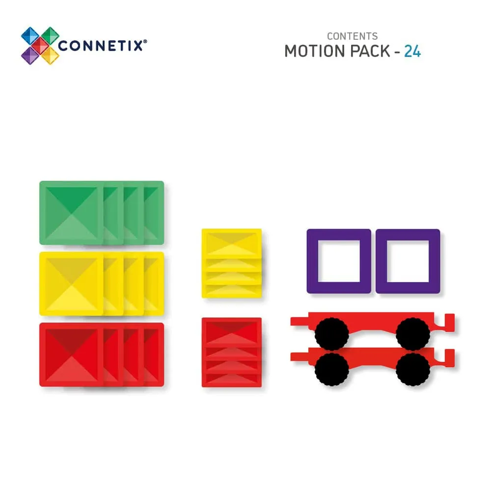 Connetix Tiles Magnetic Building Set - Motion Pack 24 Piece Rainbow