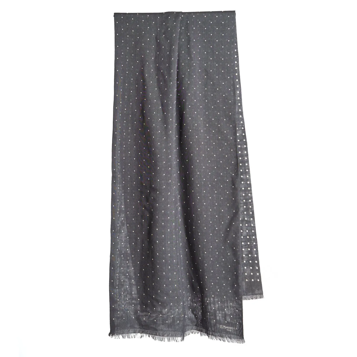 DARK GREY WOOL AND SILK SCARF