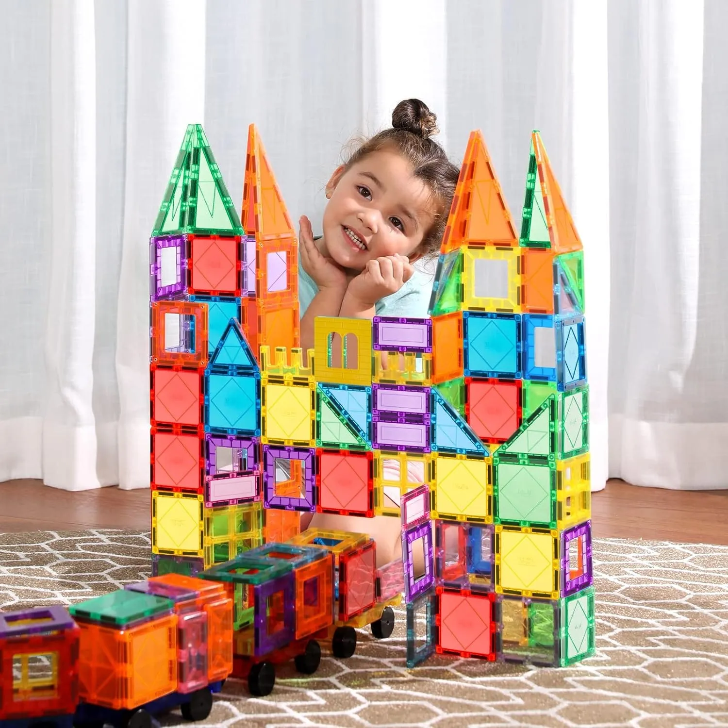 DIY Magnetic Construction Blocks - 77 pieces