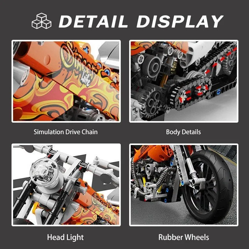 DIY Racing Motorcycle Model Building Blocks