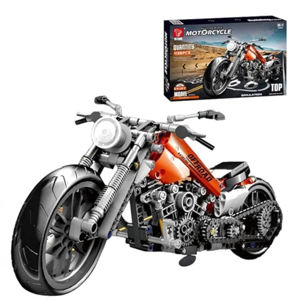 DIY Racing Motorcycle Model Building Blocks