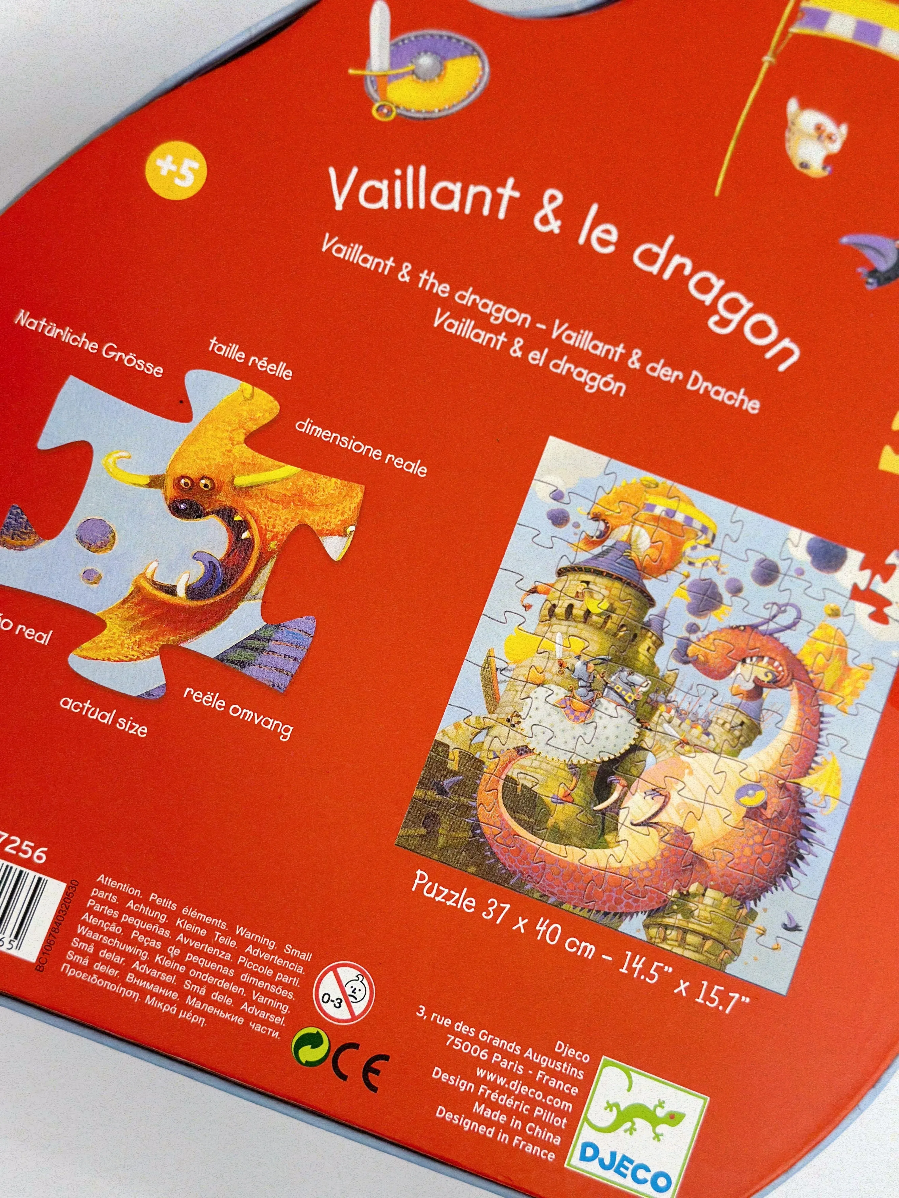 Djeco Silhouette Vaillant&Dragon Puzzles