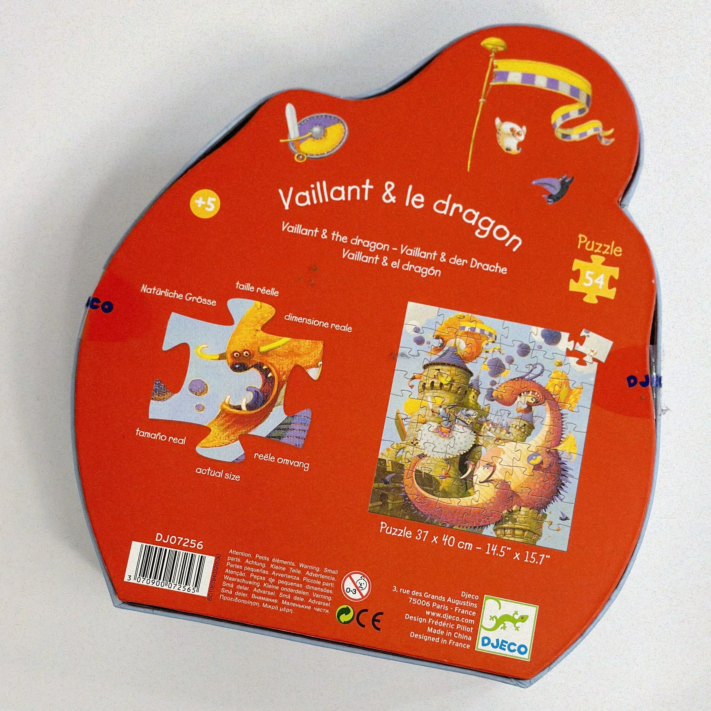 Djeco Silhouette Vaillant&Dragon Puzzles