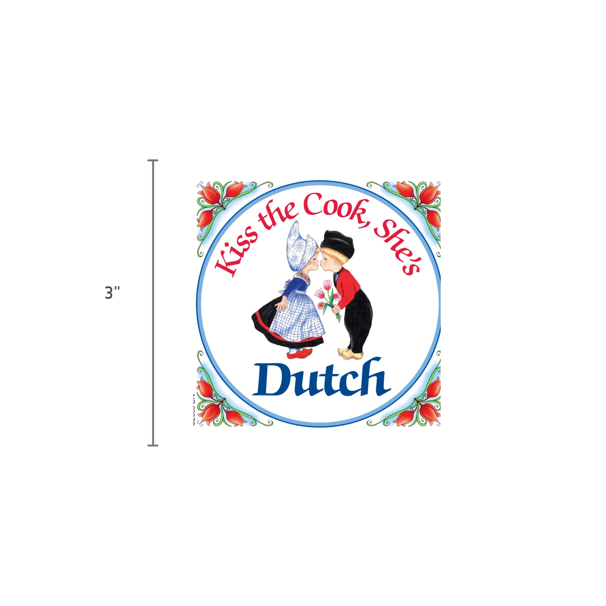 Dutch Souvenirs Magnet Tile (Kiss Dutch Cook)