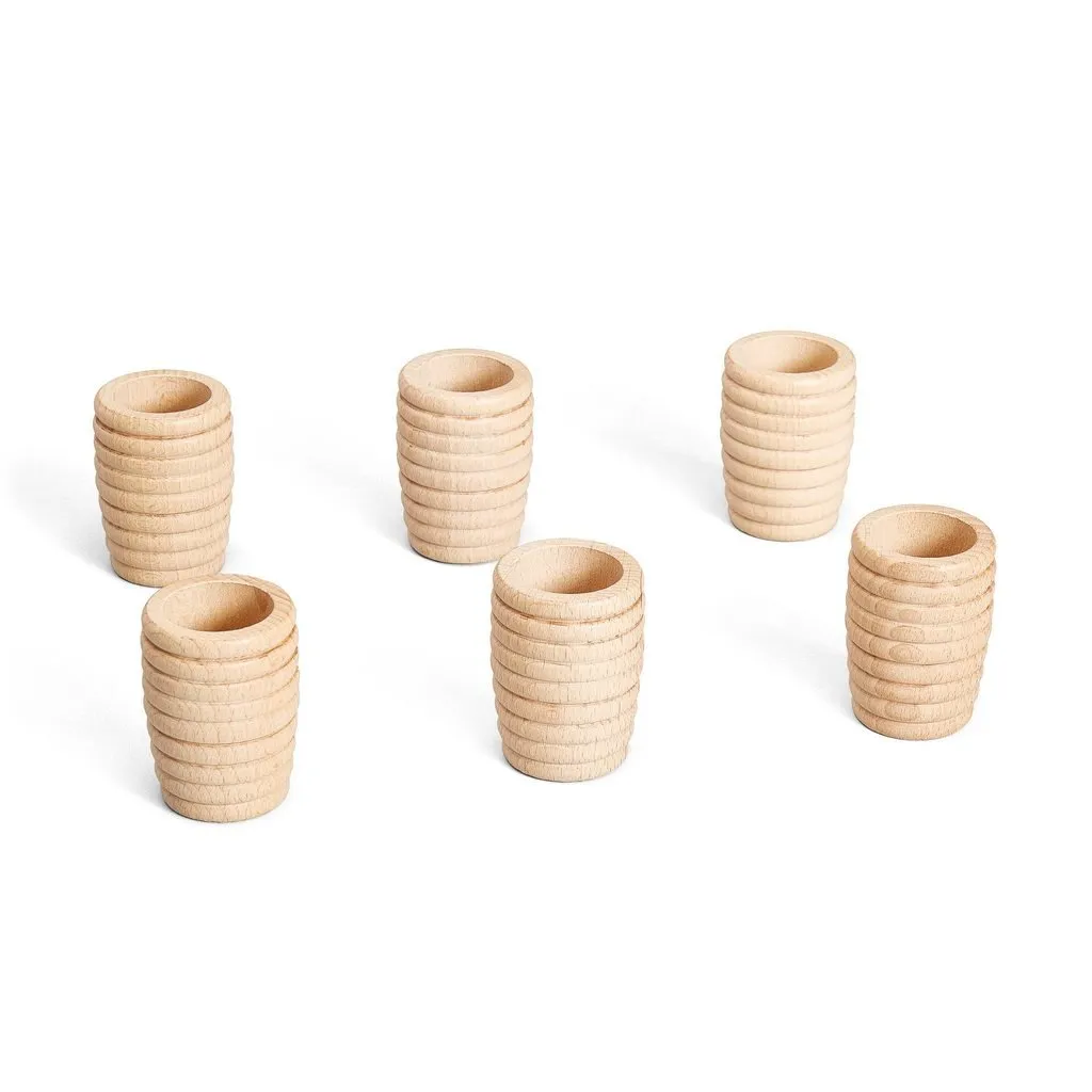 Grapat Wooden Honeycomb Beakers x 6 in Natural