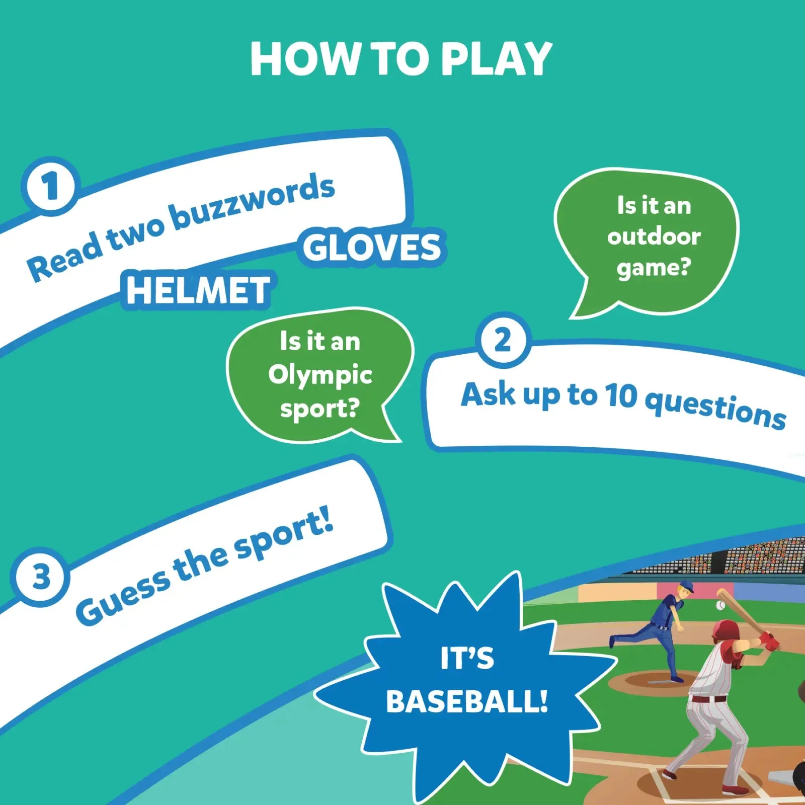 Guess in 10: World Of Sports | Trivia card game (ages 6 )