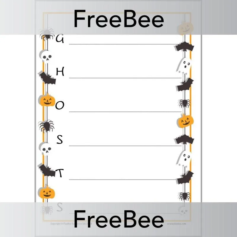 Halloween Acrostic Poem Template