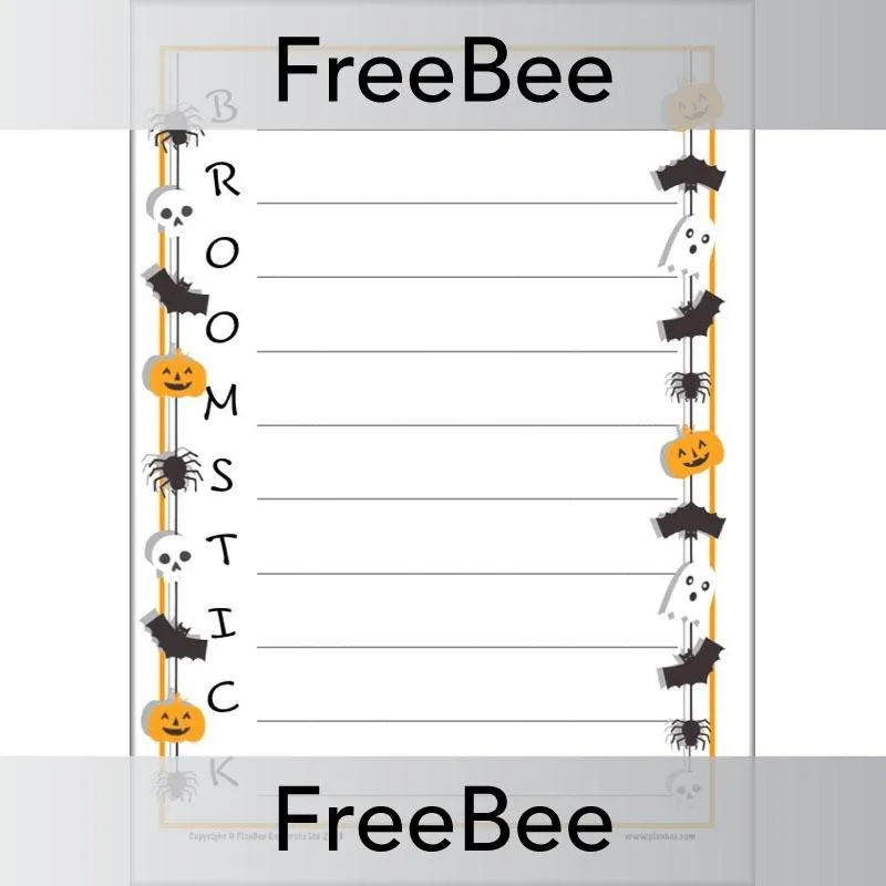 Halloween Acrostic Poem Template