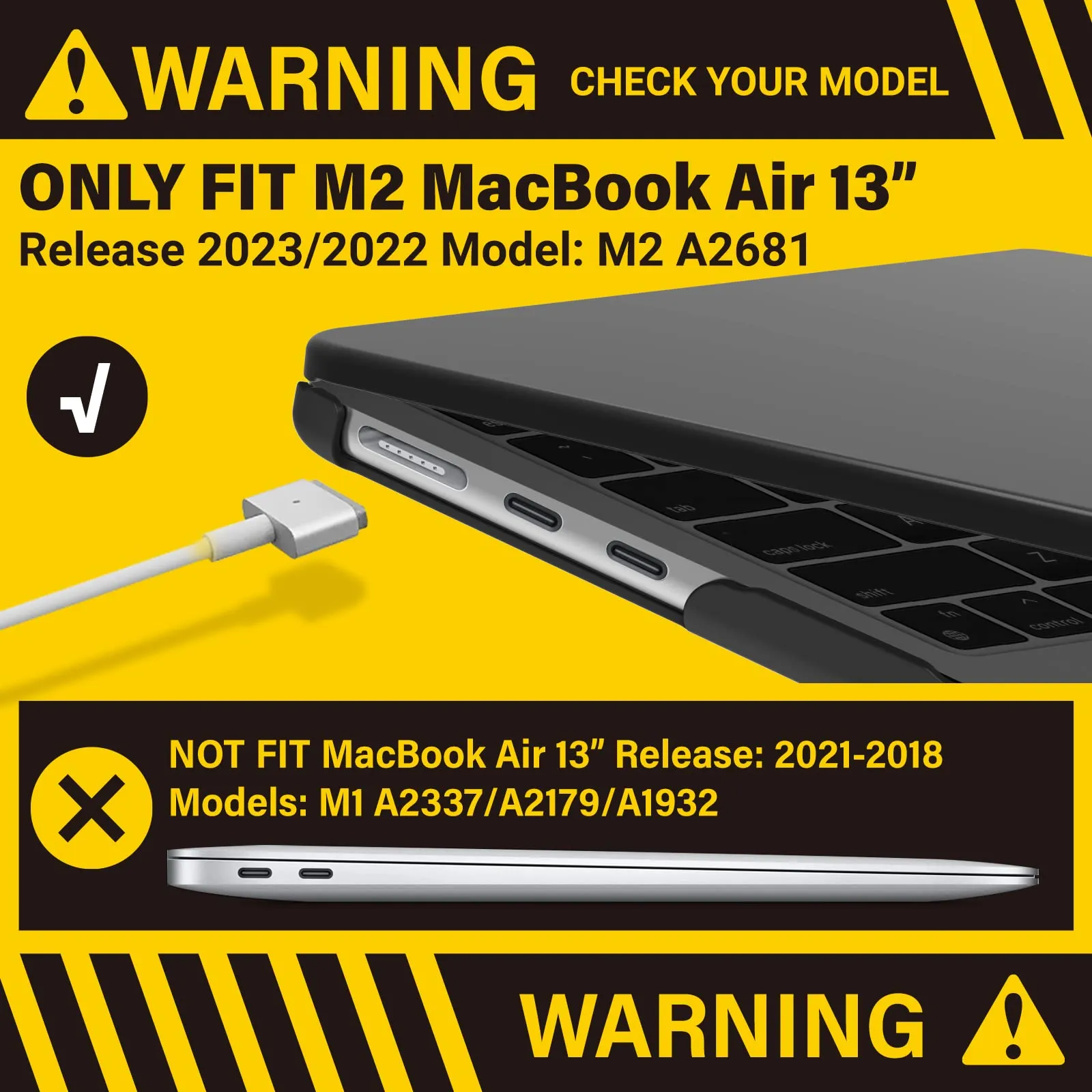 Hard Shell Case & Keyboard Cover for MacBook Air M2 2023 2022