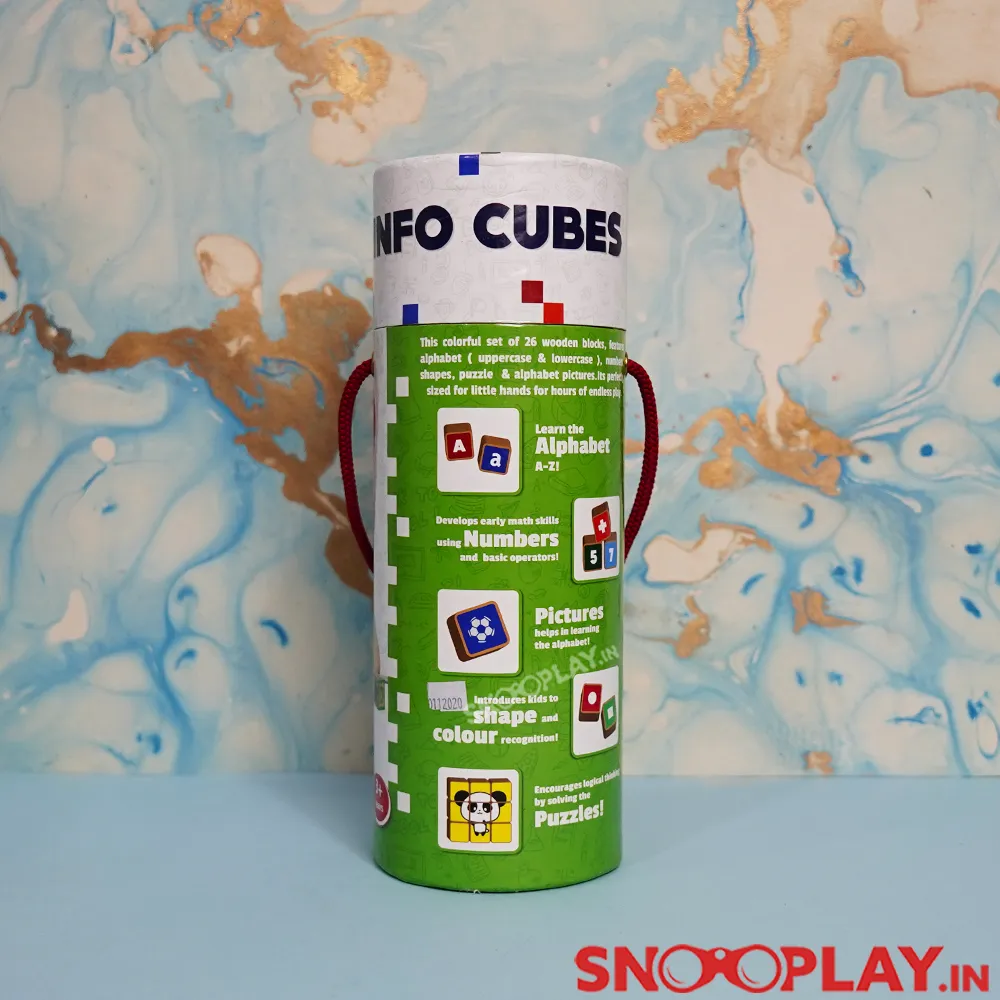 Info Cubes - Wooden Blocks Bucket (Educational Game For Kids)