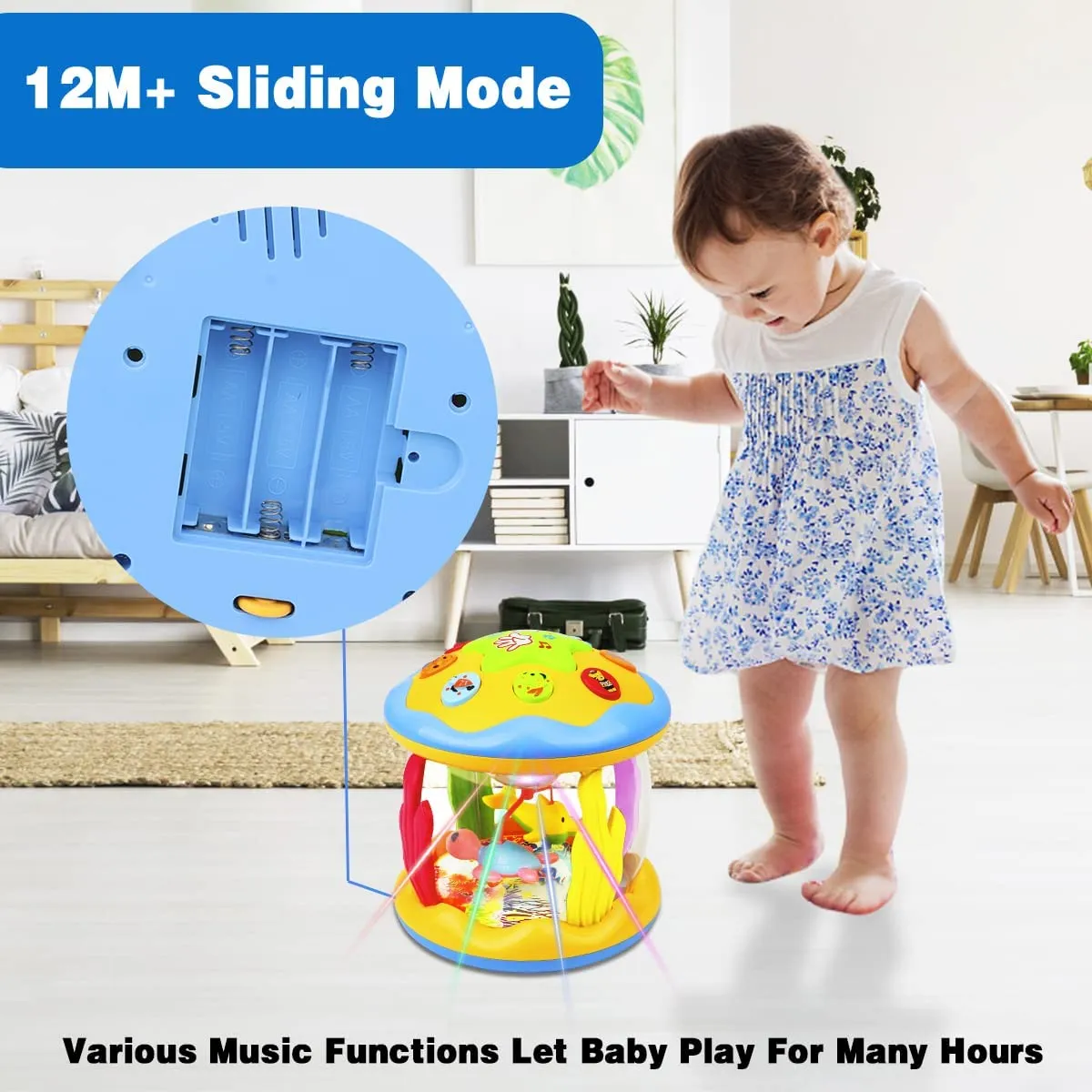 ITEM# 0074   Baby Toys 6 to 12 Months - Musical Learning Infant Toys 12-18 Months - Babies Ocean Rotating Light Up Toys for Toddlers 1 2 3  Years Old Boys Girls Baby Gifts