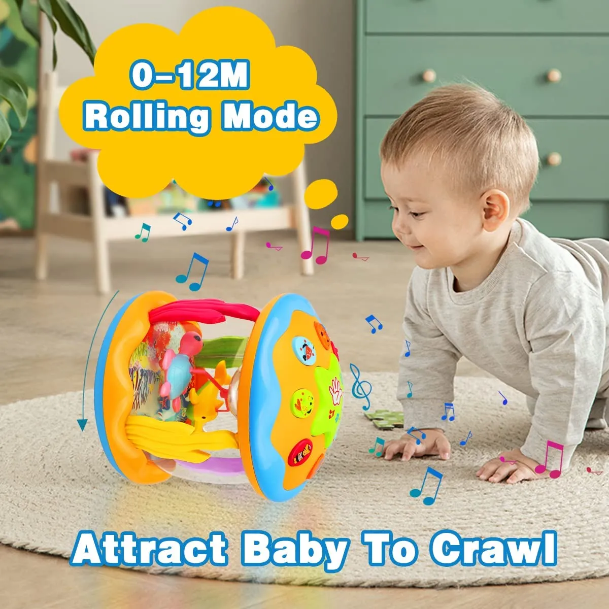 ITEM# 0074   Baby Toys 6 to 12 Months - Musical Learning Infant Toys 12-18 Months - Babies Ocean Rotating Light Up Toys for Toddlers 1 2 3  Years Old Boys Girls Baby Gifts