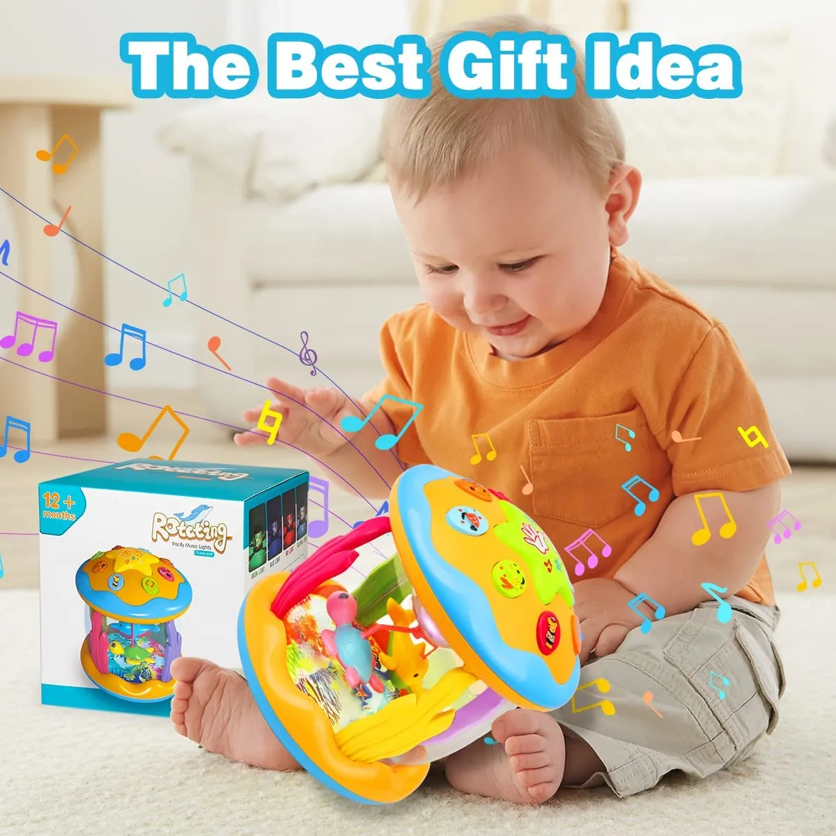 ITEM# 0074   Baby Toys 6 to 12 Months - Musical Learning Infant Toys 12-18 Months - Babies Ocean Rotating Light Up Toys for Toddlers 1 2 3  Years Old Boys Girls Baby Gifts