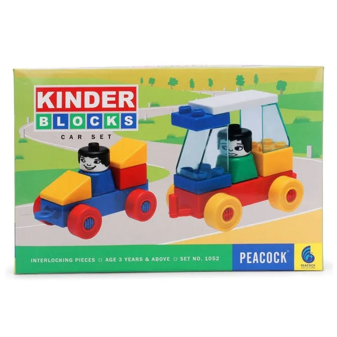 Kinder Blocks Car Set (Building Blocks Set) - 24 Pieces