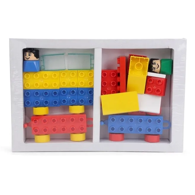 Kinder Blocks Car Set (Building Blocks Set) - 24 Pieces