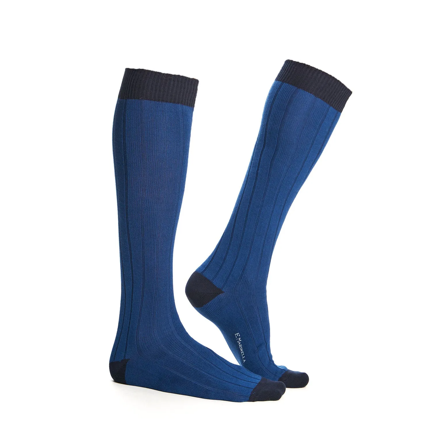 LONG BLUETTE AND BLUE BICOLOR COTTON SOCKS