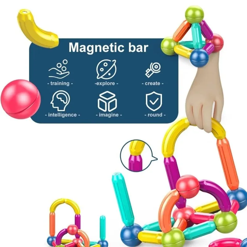 Magnetic Bars and Balls 36 Pcs