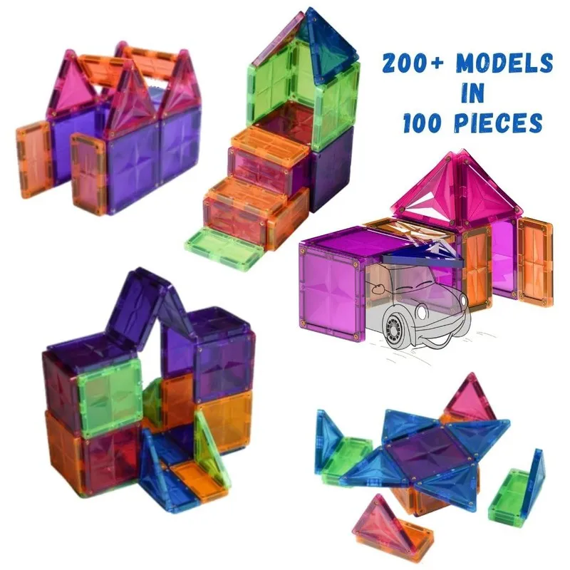 MAGNETIX - 5  Magnetic Construction Building Blocks Set- 100 Pieces (3-6 Years)